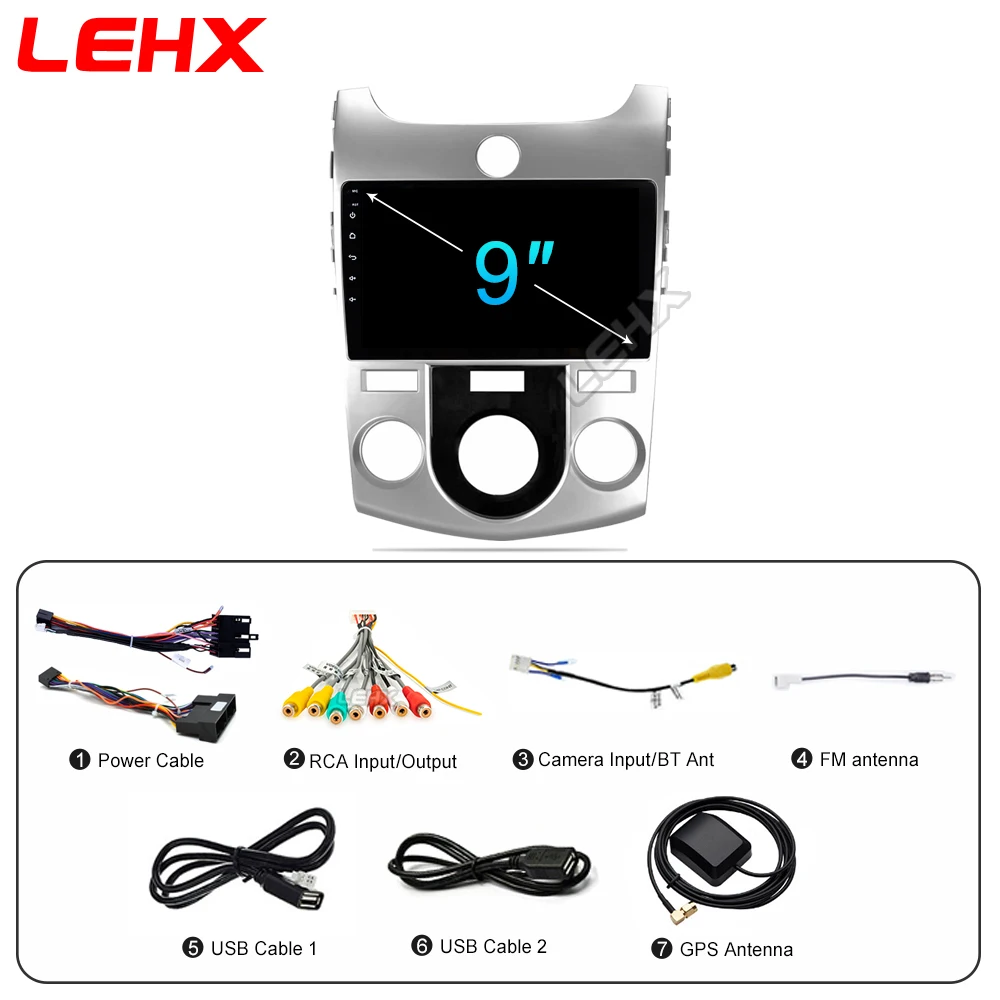 Автомобильный мультимедийный видеоплеер LEHX 2DIN Android 9 0 2 Гб ОЗУ радио аудио для KIA