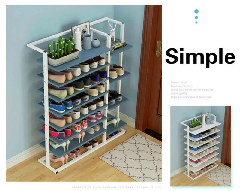 Модная полка для обуви простая домашняя хранения Современная железная