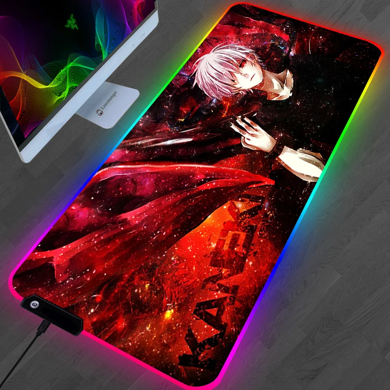 

Mausepad Gamer RGB Tokyo Ghoul Desk Mat Pc Gaming Mouse Mats Xxl Mouse Pad Anime Varmilo Rug Gamers Accessories Mice Keyboards
