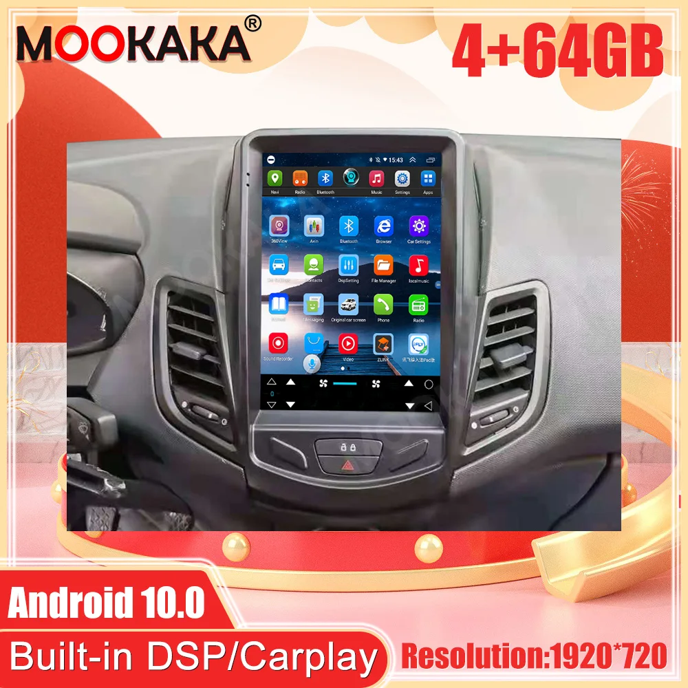 

Android10 For Ford Fiesta Car GPS Navigation Auto Stereo Multimedia Radio Video DVD Player Headunit Carplay DSP
