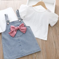 baby girl clothes set white shirt and ieans overall set fashion clothes for toddler girls sets 2021 new design summer sets