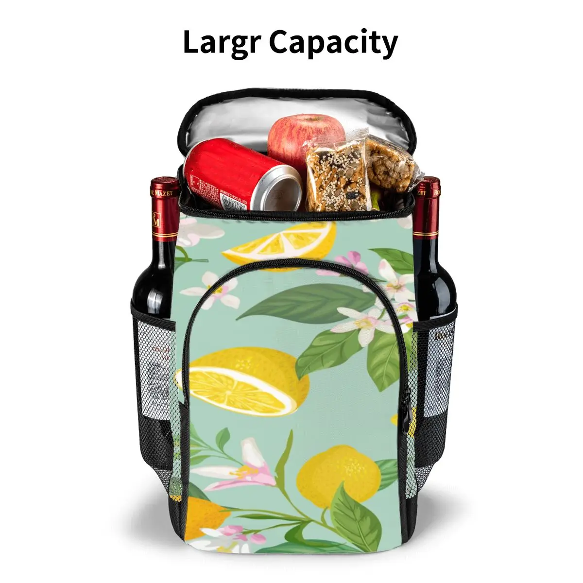picnic cooler backpack plant fruit lemon floral waterproof thermo bag refrigerator fresh keeping thermal insulated bag free global shipping