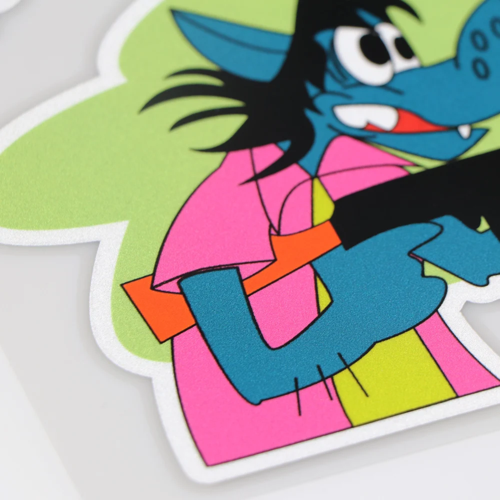 

YOJA 16.3X14.3CM From Excited Debtors Wolf Awaits! Funny ColouCar Sticker Vinyl Decal Cartoon ZT3-0038