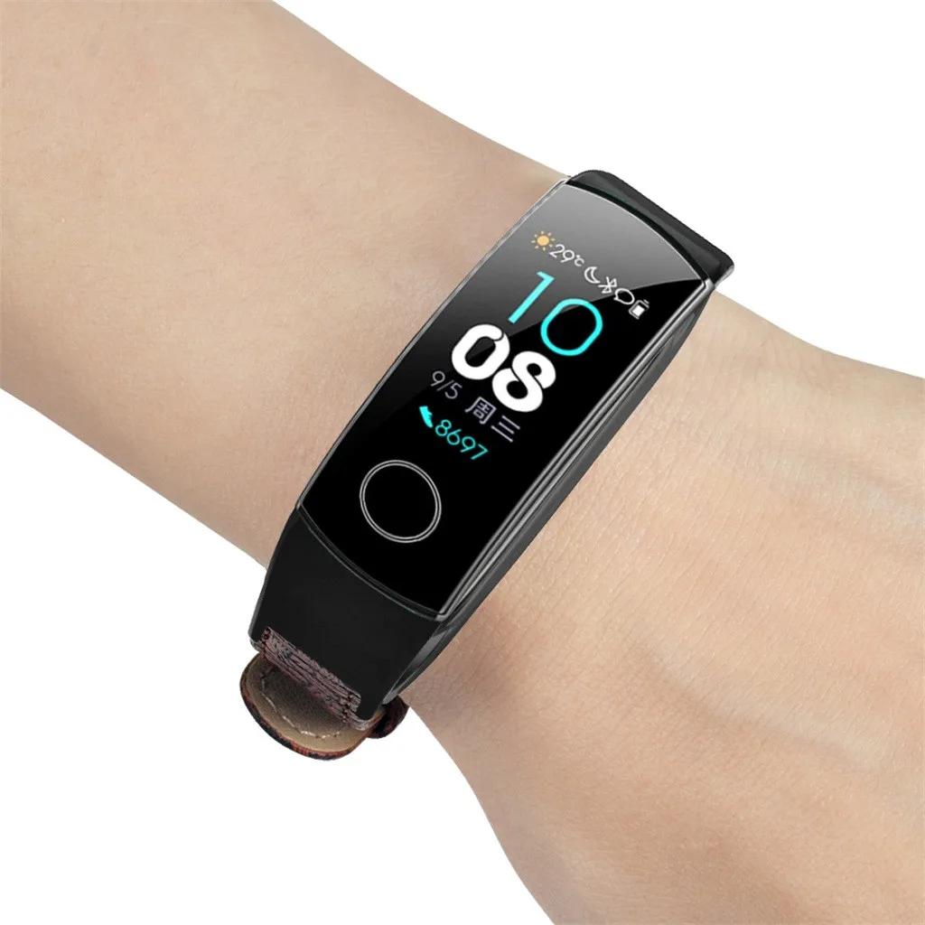 Замена волоконно-кожаных часов Ремешок Браслет для huawei Honor Band 5/4 унисекс тонкий ремешок 10 стилей роскошный модный подарок