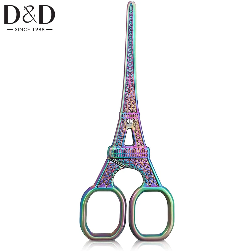 

5.4Inch Colorful Plated Stainless Steel Eiffel Tower Embroidery Scissors Sewing Scissors Craft Scissors for Art Work Sewing