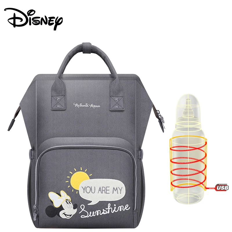 Disney USB пеленки сумка рюкзак мумия Материнство/подгузник мешок. Детская сумка, дорожная сумка для кормления с Микки Маусом. Сумка для ухода за ребенком. Водонепроницаемая сумка - Цвет: 22