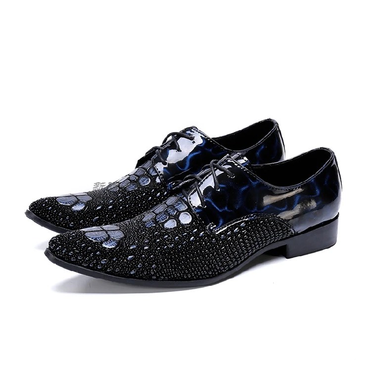 

2020 Classic Formal Dress Shoes For Men Genuine Leather Ostrich Pattern Shoe Male Wedding Office Oxford Suit Shoe sepatu pria