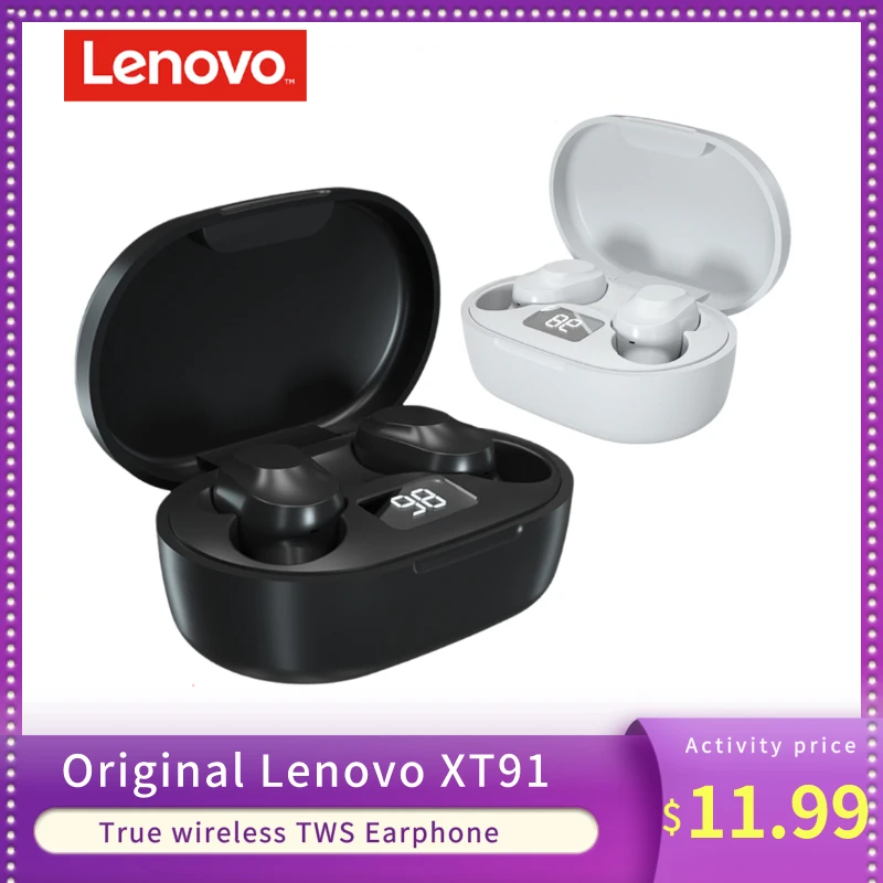 Оригинальные беспроводные наушники Lenovo XT91 TWS Bluetooth 5 0 с микрофоном шумоподавление