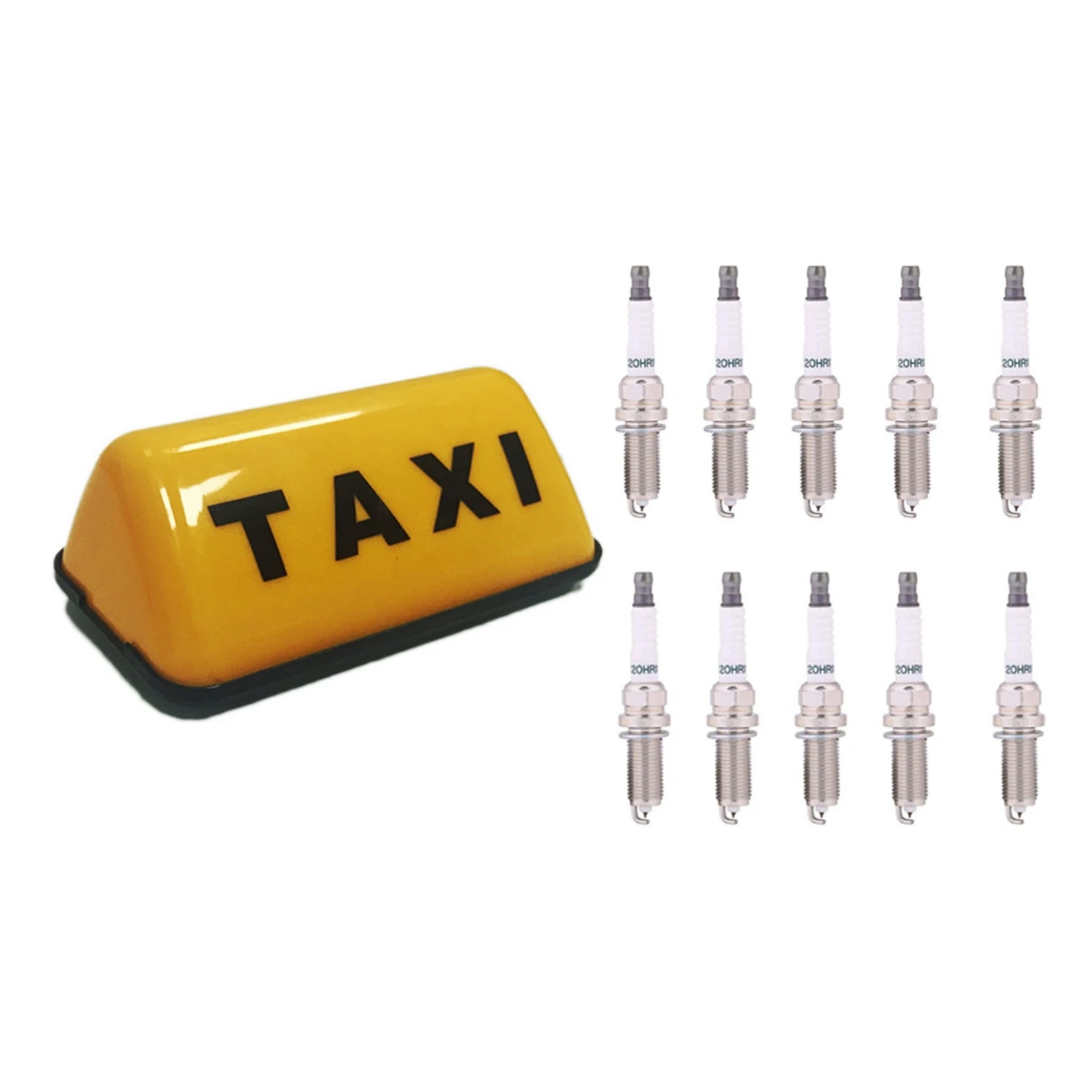 

1X TAXI Led Indicator Light Sign LED Day Light & 10Pcs SC20HR11 90919-01253 Apply To Iridium Spark Plugs