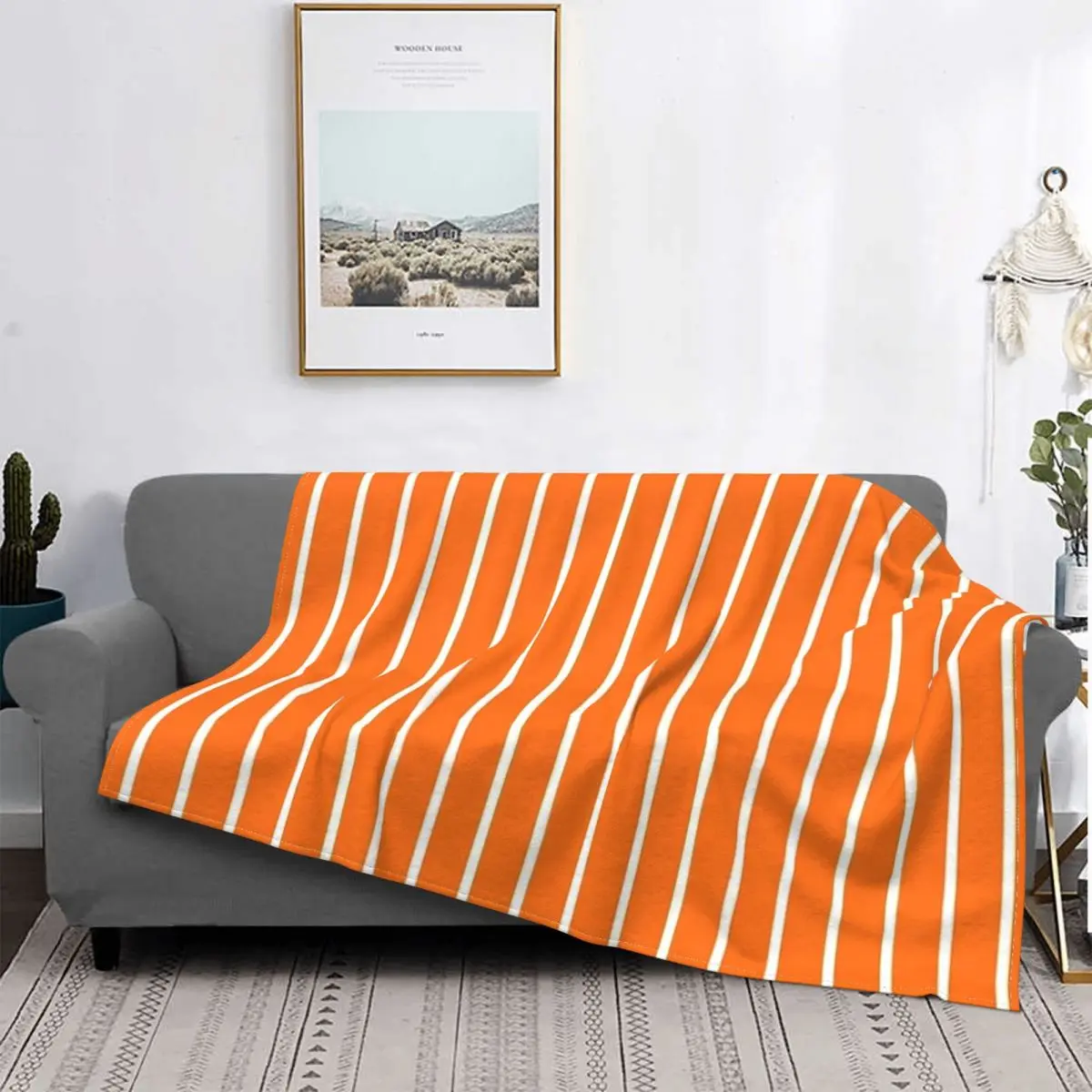 

Manta a cuadros para cama, colcha de lino para bebé, calabaza y naranja color blanco sobre, a cuadros en el sofá