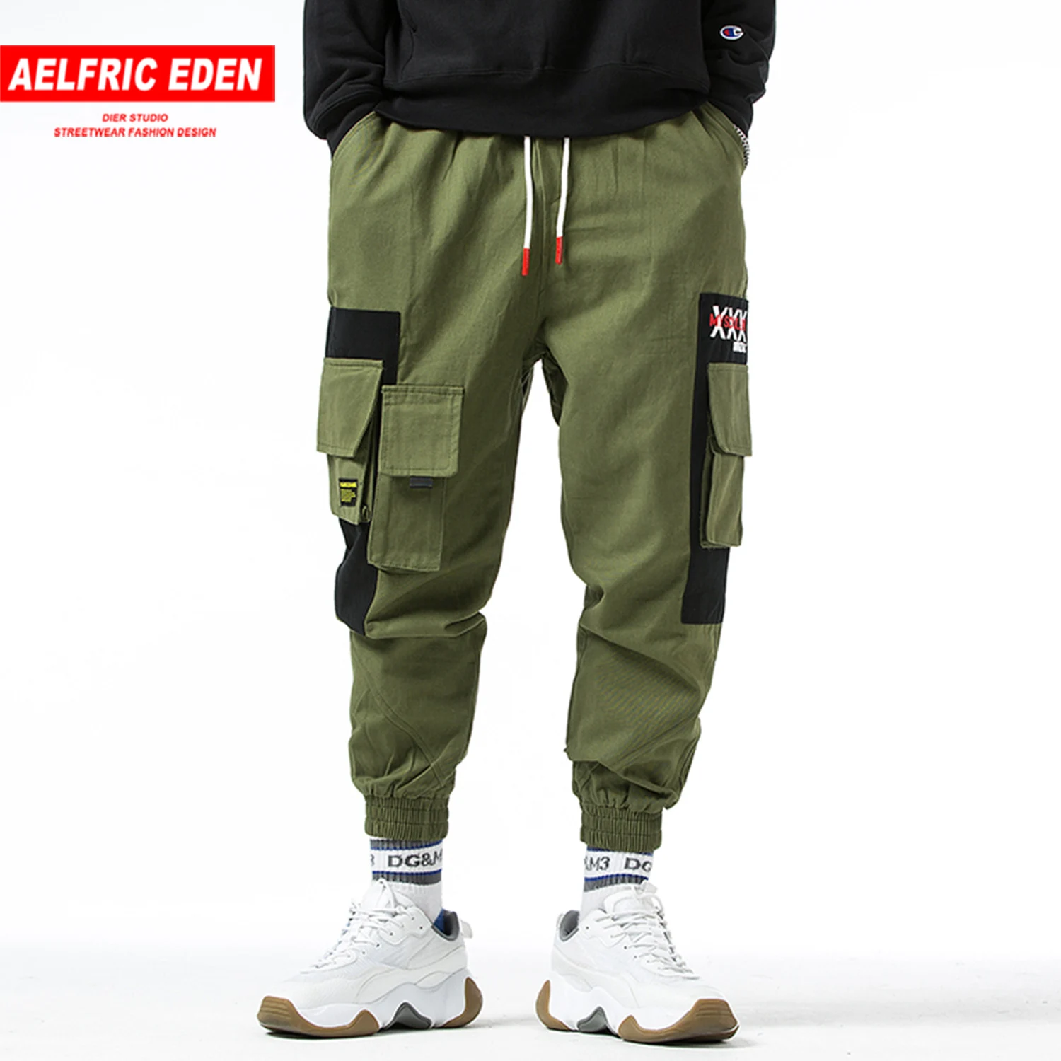 Aelfric Eden модные Лоскутные Большие Штаны карго с карманами мужские 2019 хип хоп Harajuku