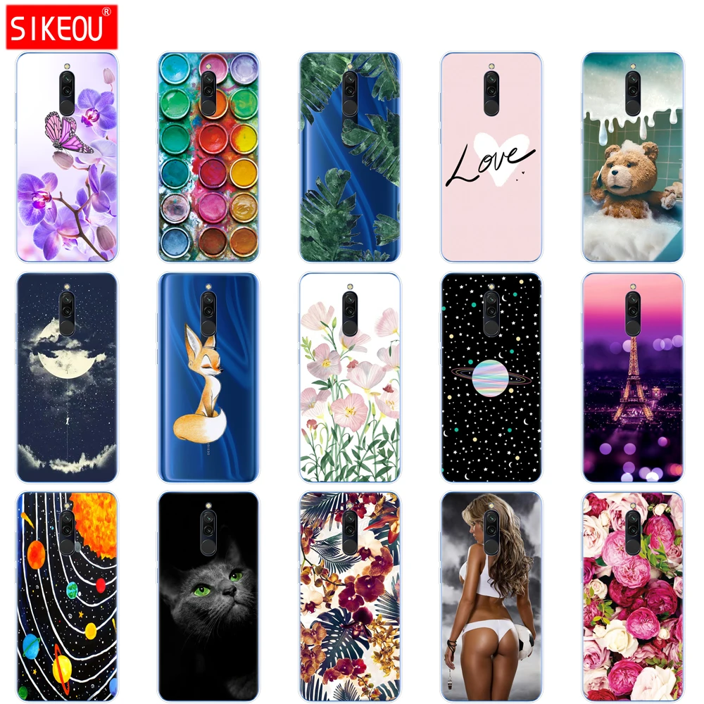 Силиконовый чехол для xiaomi redmi 8 чехлы с полной защитой мягкая задняя крышка из ТПУ