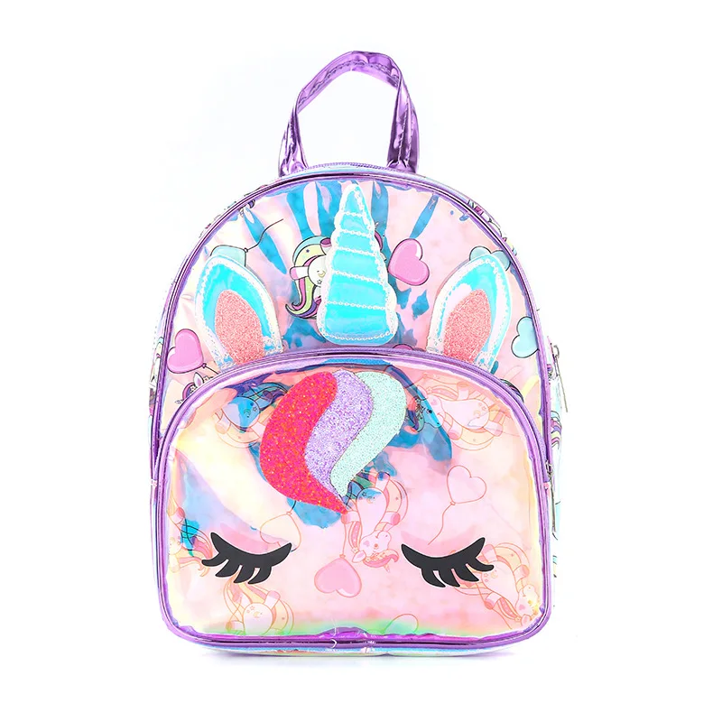 

Shiny Laser TPU Unicorn Backpack For Girl Kinder Garden Nursery Primary School Student Kids Children Rainbow Color