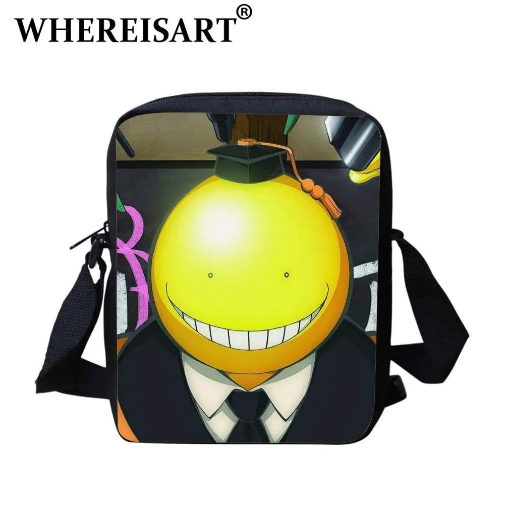 

WHEREISART Top Anime Assassination Classroom Crossbody Bag For Boys Girls Excellent Korosensei Pattern Travel Equal Shoulder Bag