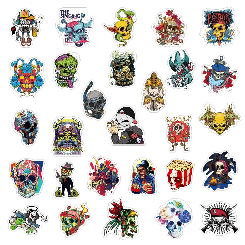 100 шт. Хэллоуин череп граффити альбом для стикеров велосипеда ноутбука мотоцикла