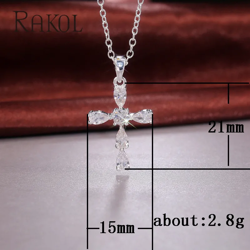 

Rakol Classic High Quality Cubic Zirconia Pendants Necklace for women Wedding Bijouterie Gorgeous Female Fashion Jewelry RNL1128