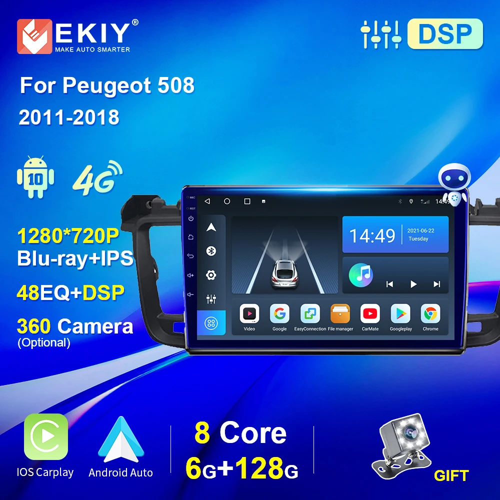 

For Peugeot 508 2011-2018 Android Car Radio Audio Autoradio Stereo Navigation GPS Multimedia Video Player Carplay Bluetooth 2din