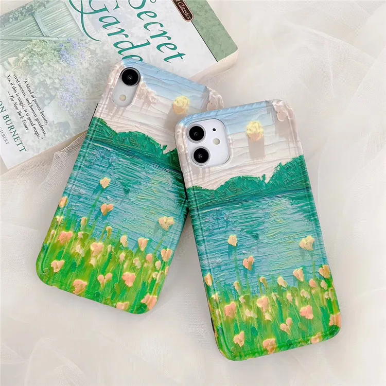 Чехол для телефона в стиле ретро с картиной маслом и цветами iPhone 11 Pro Max Xr X Xs 7 Plus 8