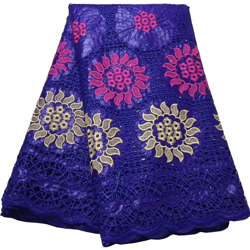 

(5yards/pc) beautiful embroidered African cotton bazin riche lace fabric with fashion hollow out design for party dress BZS001
