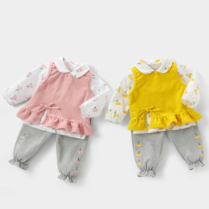 Комплекты одежды для маленьких девочек Детская одежда из 3 предметов Сезон весна