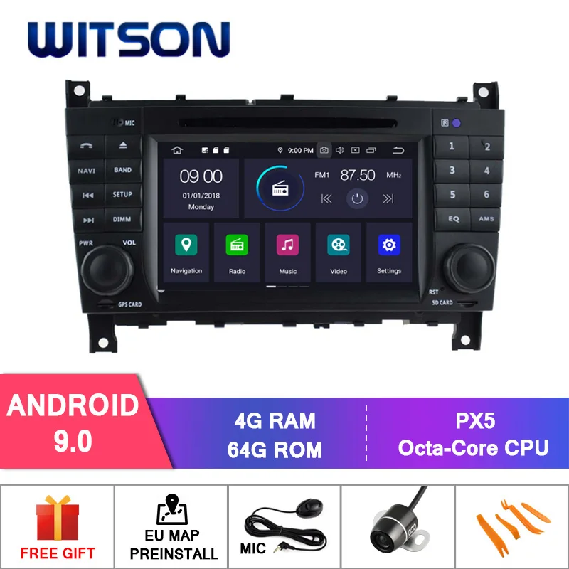 WITSON Android 9 0 IPS HD экран для BENZ C Class W203 CLC G W467 автомобильный DVD 4 Гб RAM + 64 FLASH 8 Octa Core DVR/WIFI