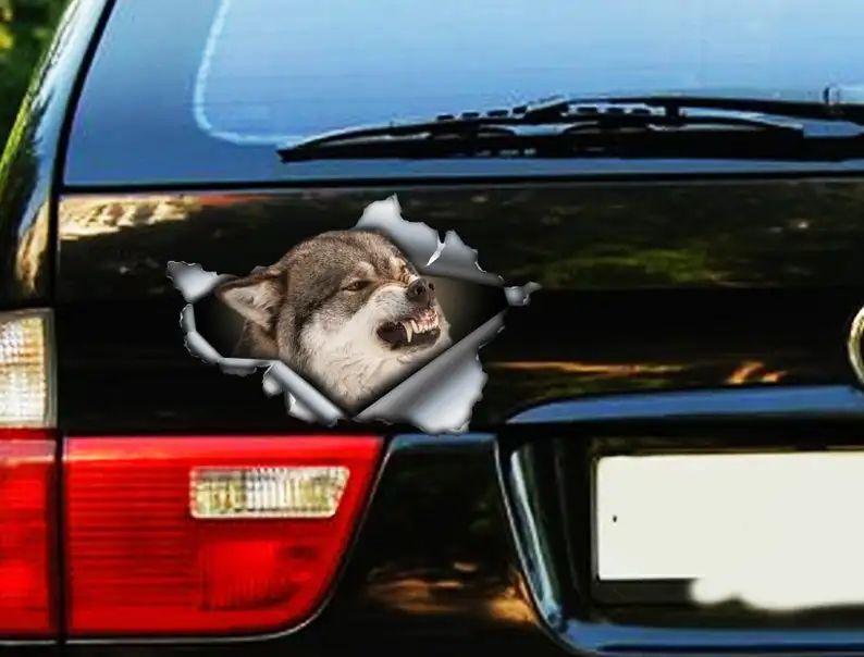 

2021 Angry Wolf car decal, wolf sticker , car decal