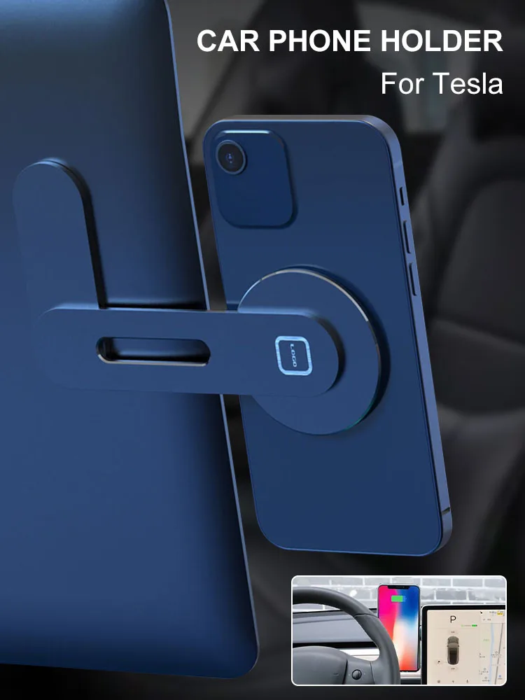 car phone holder magnetic monitor side phone mount adjustable monitor expansion bracket aluminum alloy for tesla model x s y 3 free global shipping