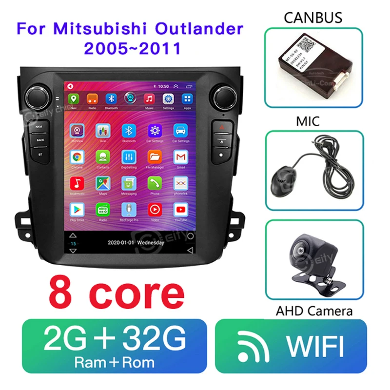 Мультимедийный плеер для автомобиля Android Радио Навигация GPS Mitsubishi Outlander 2005-2011 Peugeot