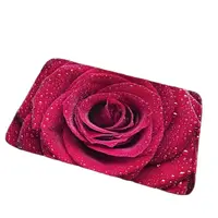 3D bedroom entrance rose mat fresh blossom rose rugs 50x80cm flower door mat non slip
