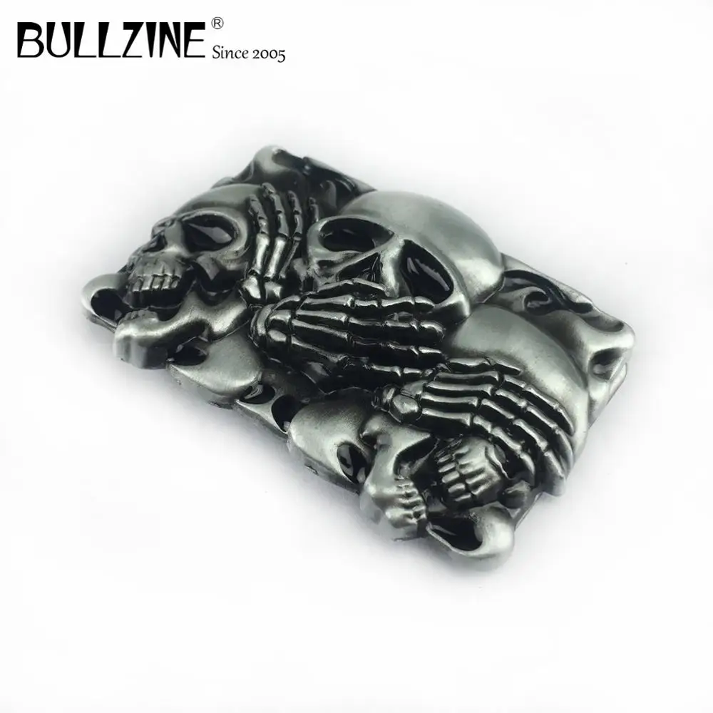 Оптовая продажа пряжка для ремня Bullzine в стиле ретро из цинкового сплава с черепом