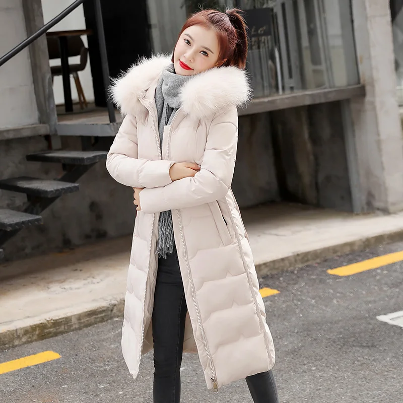 Элегантные парки с длинным рукавом теплая Женская куртка на молнии Офисная