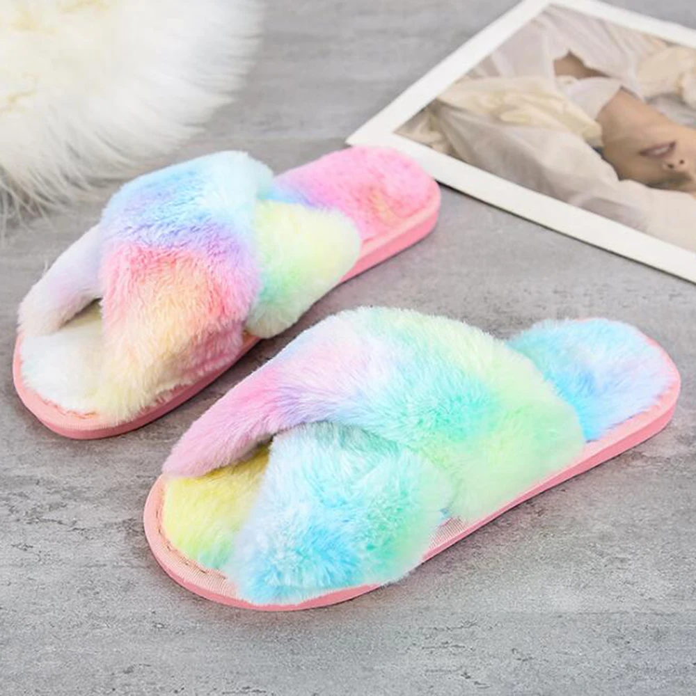 С металлическими украшениями Женские сланцы Новинка Зимняя женская обувь