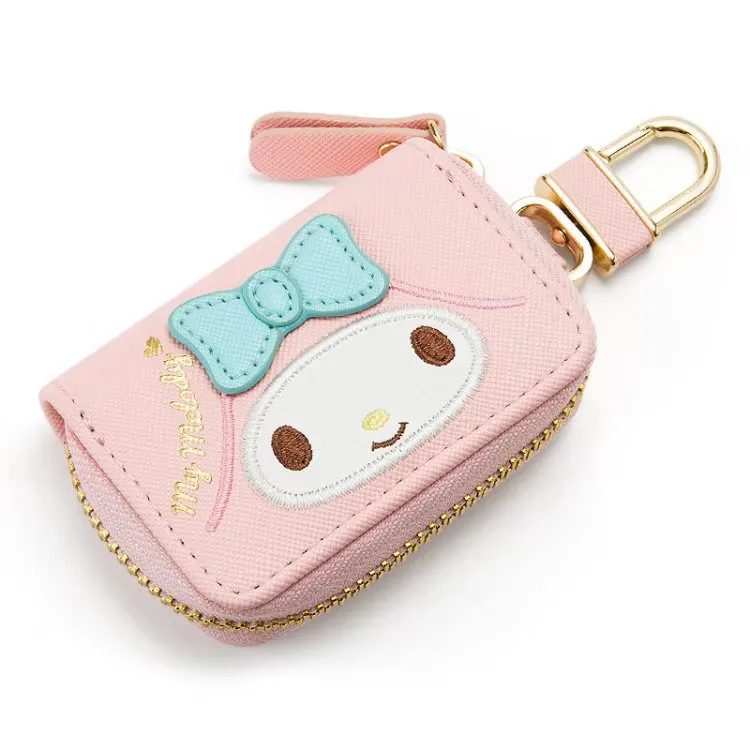 Милый мультяшный помпон Purin My Melody Кожаный Автомобильный держатель для ключей защитный брелок кошелек чехол для ключей сумка органайзер