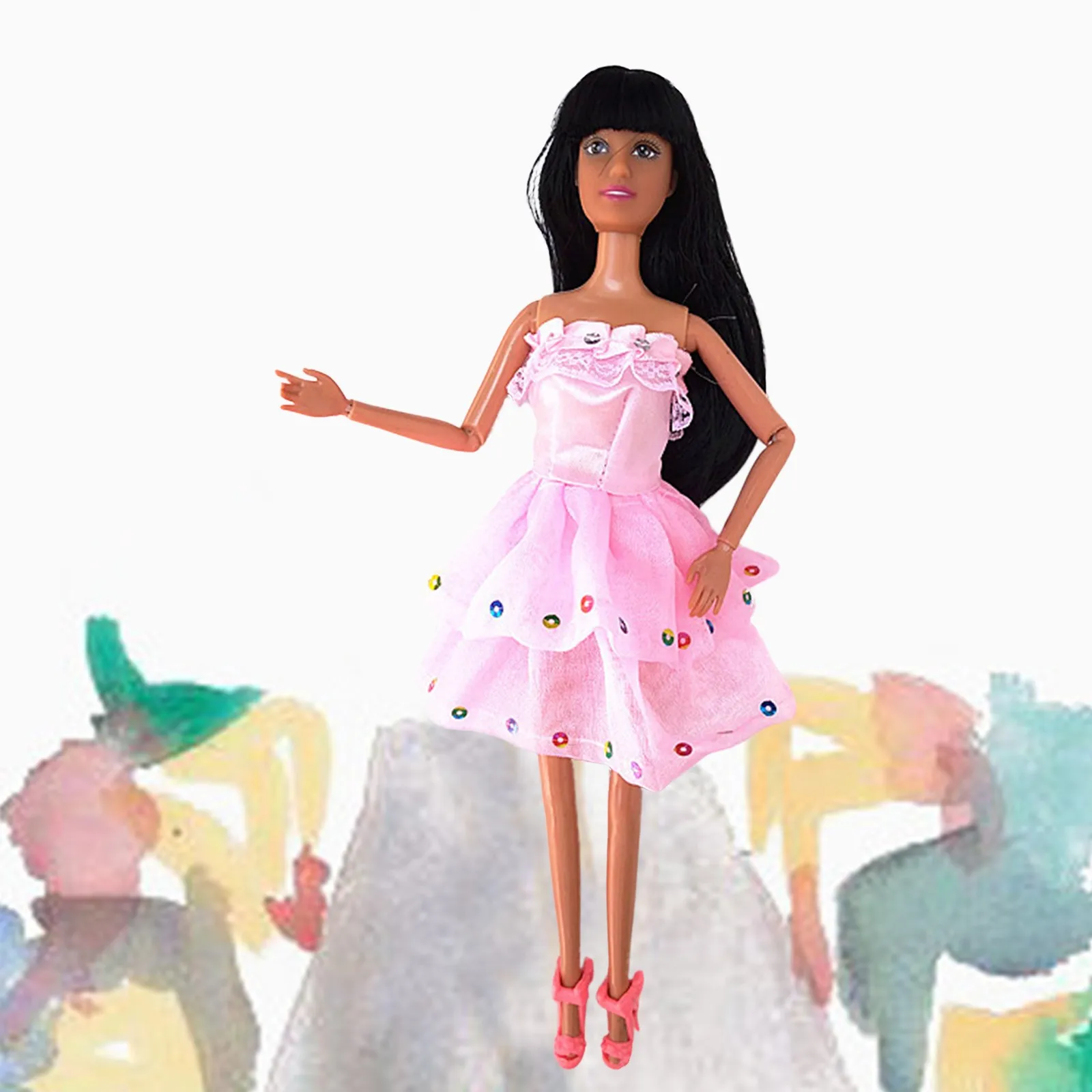 Разнообразные игрушки черная тряпичная кукла для девочек ручная работа