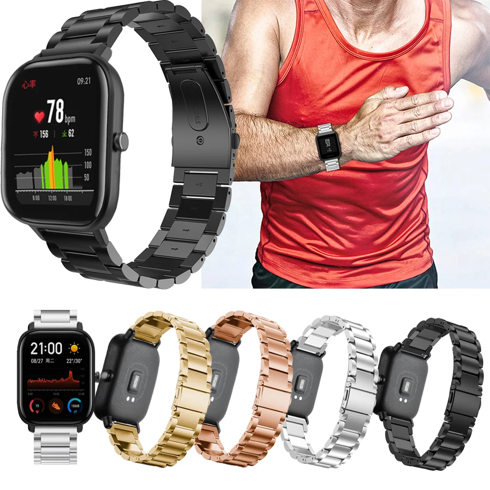 

Браслет из нержавеющей стали для Xiaomi Huami Amazfit GTS/GTR 42 мм/Bip Lite