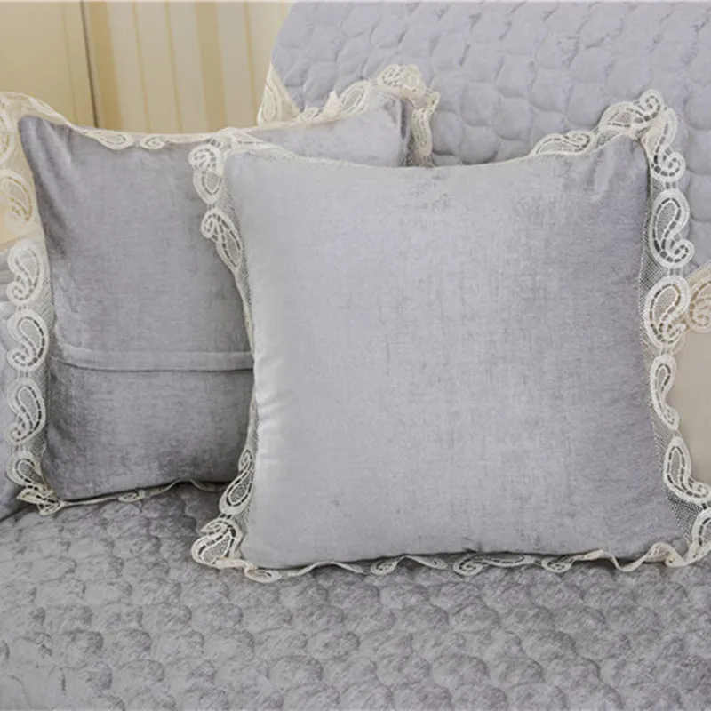 Однотонная Нескользящая диванная подушка стеганая синельная простой толстый