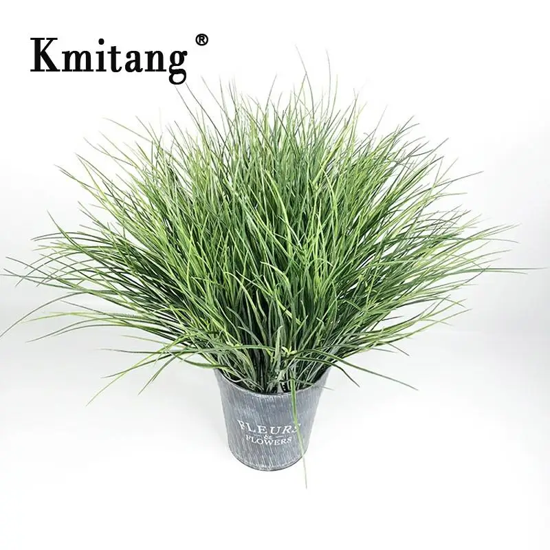 

52cm 7 Fork Tropical Fake Grass Artificial Green Plant Onion Grass Plastic Leaves Lawn Engineering For Home Wedding Office Decor