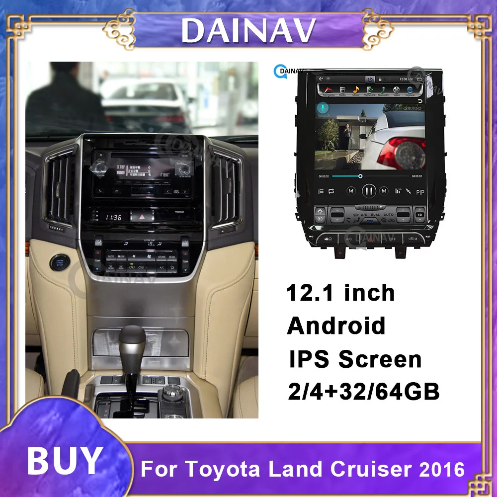 

12.1 inch Vertical Screen Android Car Radio GPS Navigation FOR-Toyota Land Cruiser 2016 Tesla Style Car Multimedia DVD Player