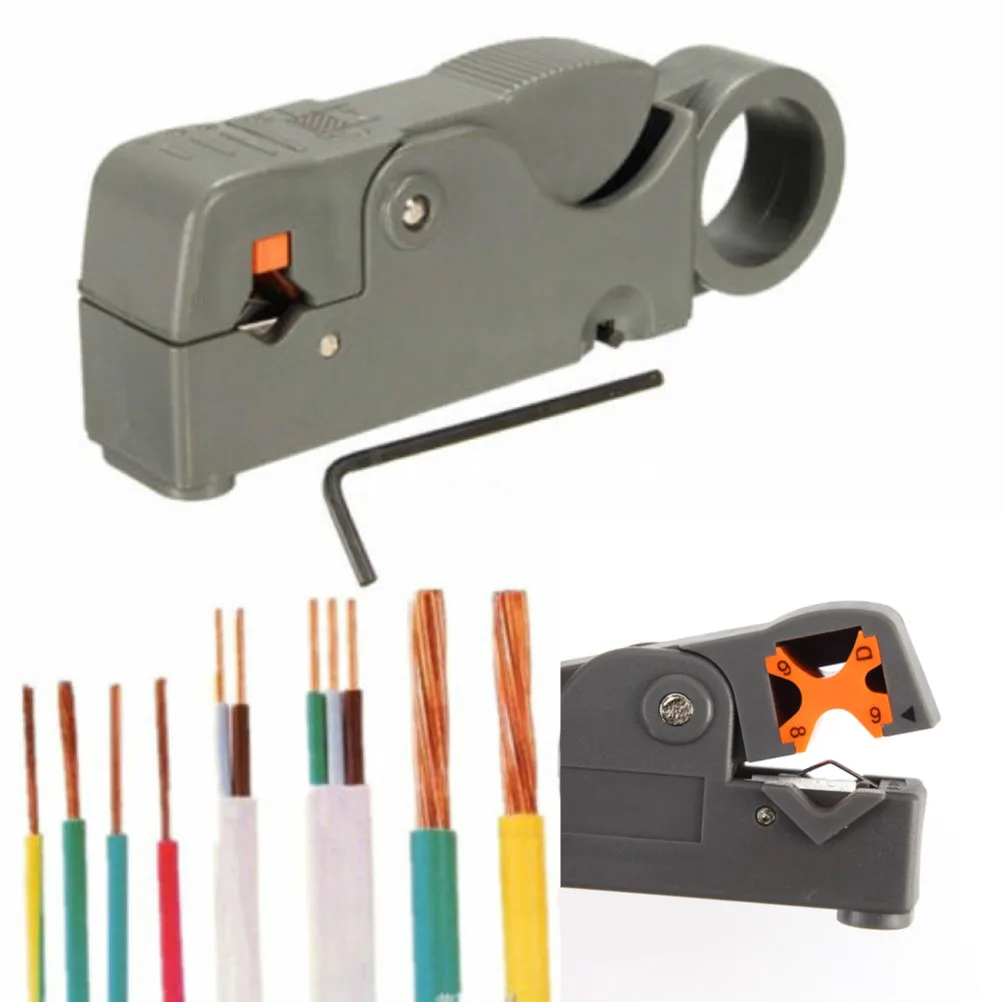 

1Pc Household Multi Tool Cable Stripper Adjustable Double Blades RG6/59 Wire Stripper Automatic Cable Cutter Pliers