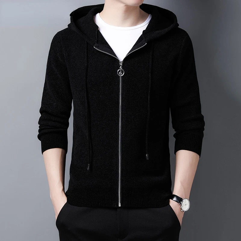 

Hooded Sweater Coat Men Clothing 2021 New Arrival Casual Knitwear Cardigan Men Autumn Winter Warm SweatersBrand