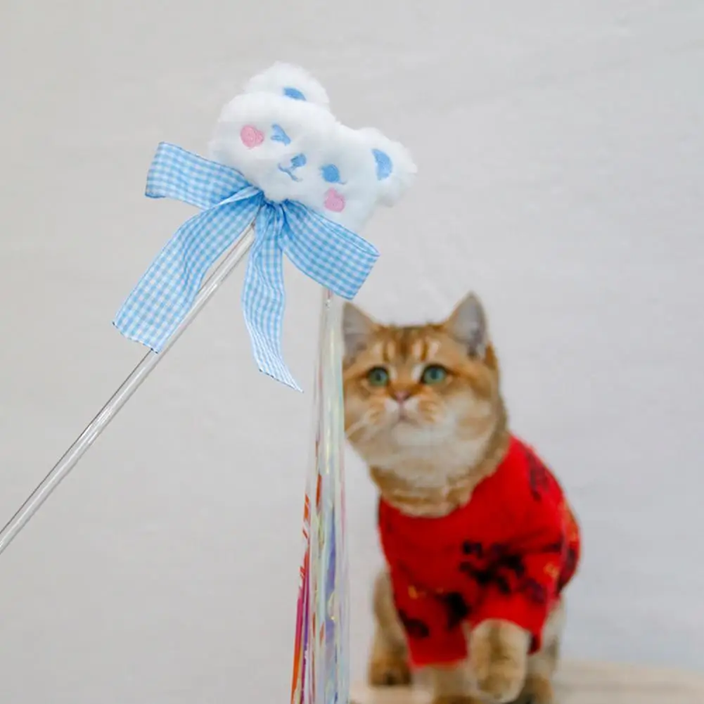 

Cat Play Wand Eco-friendly Cat Wand Rainbow Tassel Cat Teaser Wand