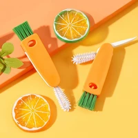 dense bristle folding design glass scrubber cup lid brush bottle cover cleaning brush cup lid kitchen tools