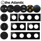 Французская розетка для розеток L1, разъем USB RJ45, совместимый с HDMI, рамка модуля, Бесплатная комбинация, черное стекло, Испания