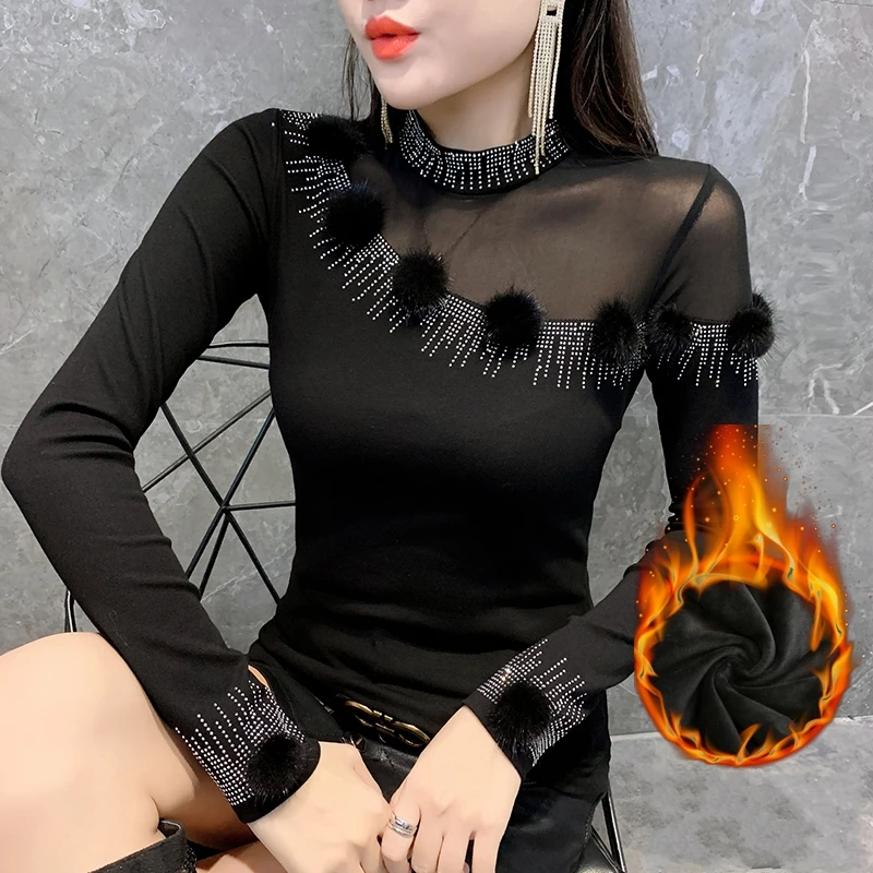 Новинка 2020 сексуальная женская одежда в стиле пэчворк осенне зимний меховой шар