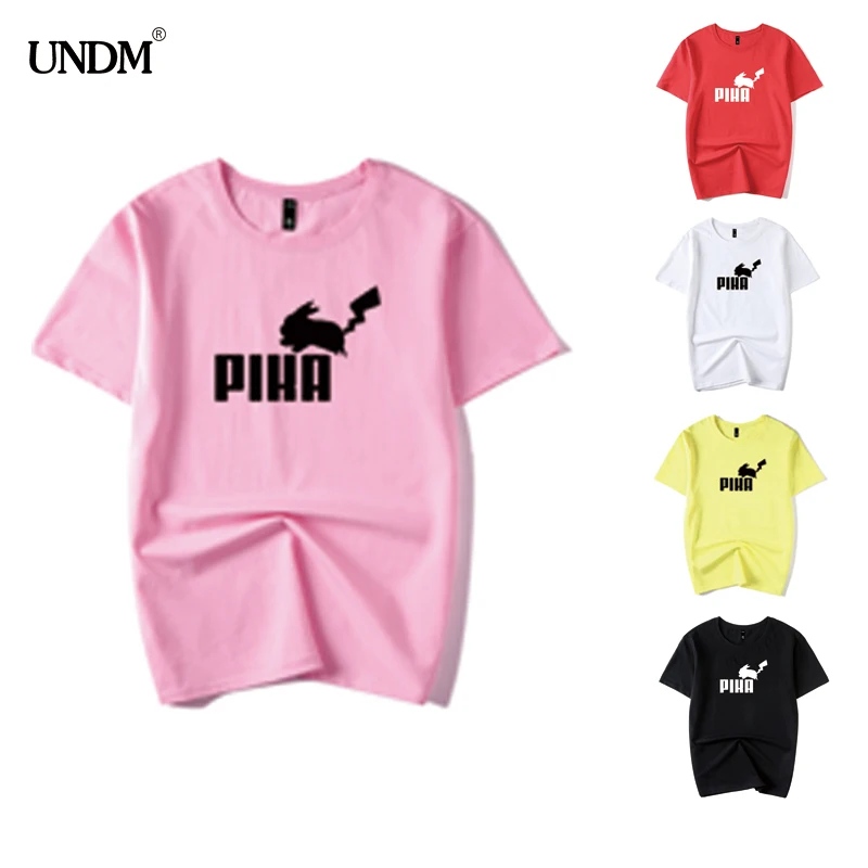 Летняя забавная футболка с покемоном Мужская графическая 100% хлопок одежда для