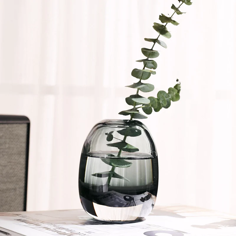 Утолщенная стеклянная ваза в форме капли воды декоративная для цветов