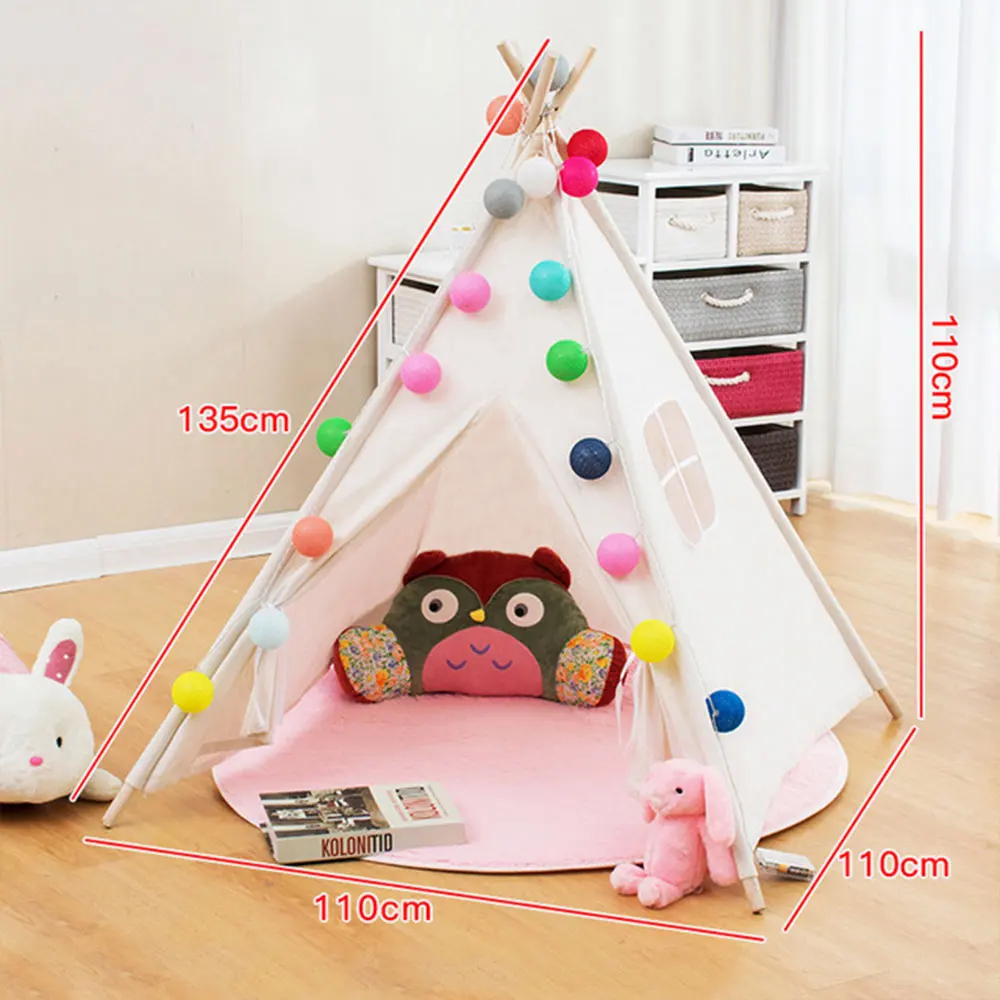 WJ3688N Детская палатка Katoenen, тканевая Игровая палатка Tipi House, детская палатка Meisjes Speelhuis, Wigwam, Spel Huis, Индия, Driehoek, палатка, камер, Декор, инструмент - Цвет: WJ3688N