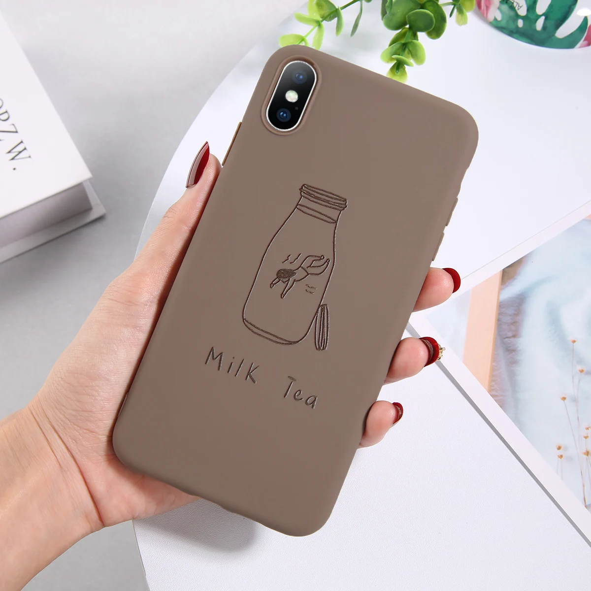 XW0202 Lovebay молочная бутылка для чая чехол для iPhone 7 8 6 6S Plus силиконовые чехлы для телефонов iPhone X XR XS Max пары буквы мягкий чехол из ТПУ - Цвет: XW0202