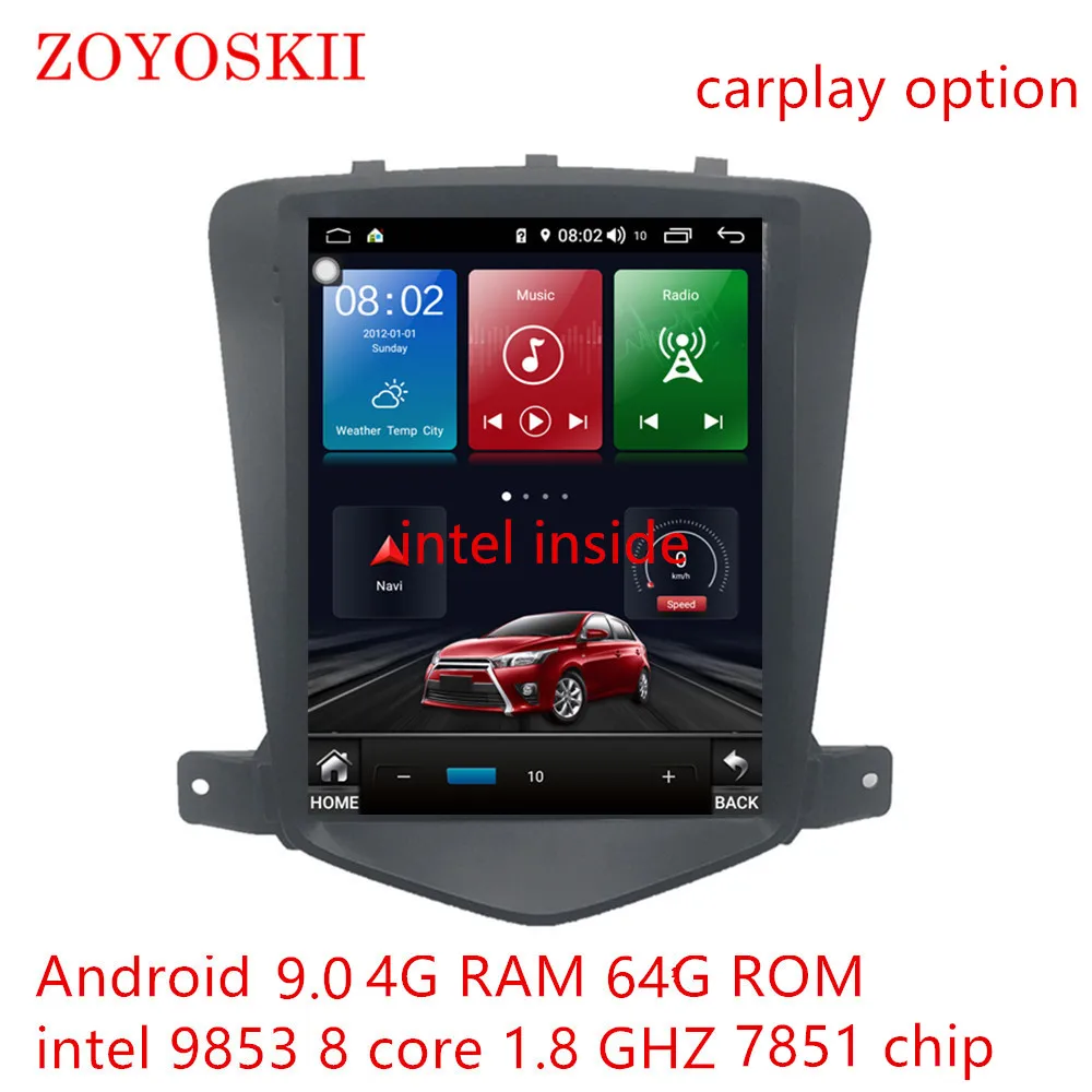 ZOYOSKII Android 9,0 10,4 дюймов ips vetical HD экран автомобильный gps мультимедийный радио навигационный плеер для Chevrolet Cruze 2009