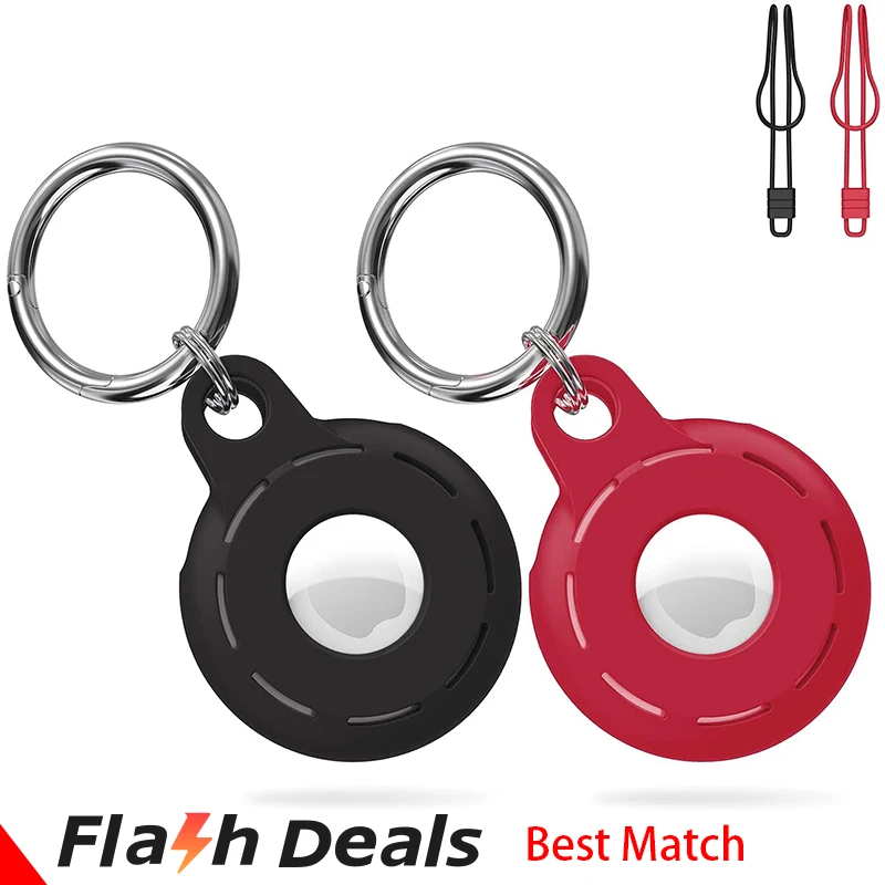 

Shockproof TPU Protective Case For AirTag Soft Silicone Skin Protective Cover For AirTags Keychain Anti-Lost Anti-Scratch Sleeve